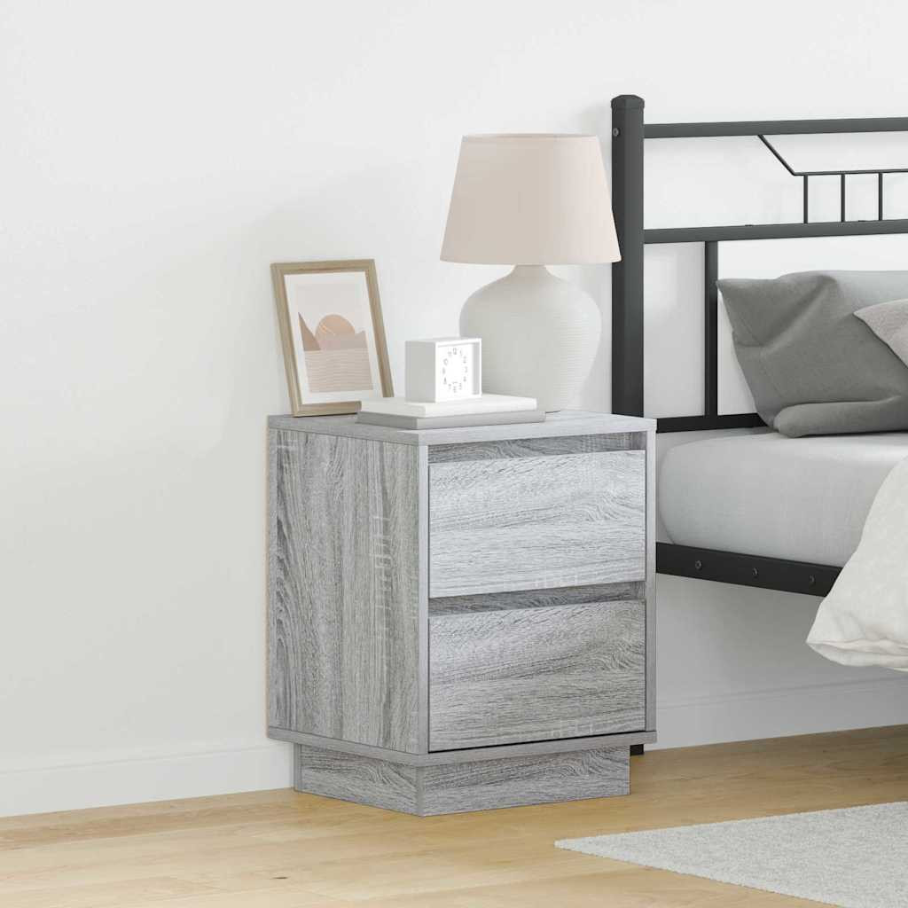 vidaXL Nachttisch 2 pcs Grau 39 x 34,5 x 50 cm Holzwerkstoff