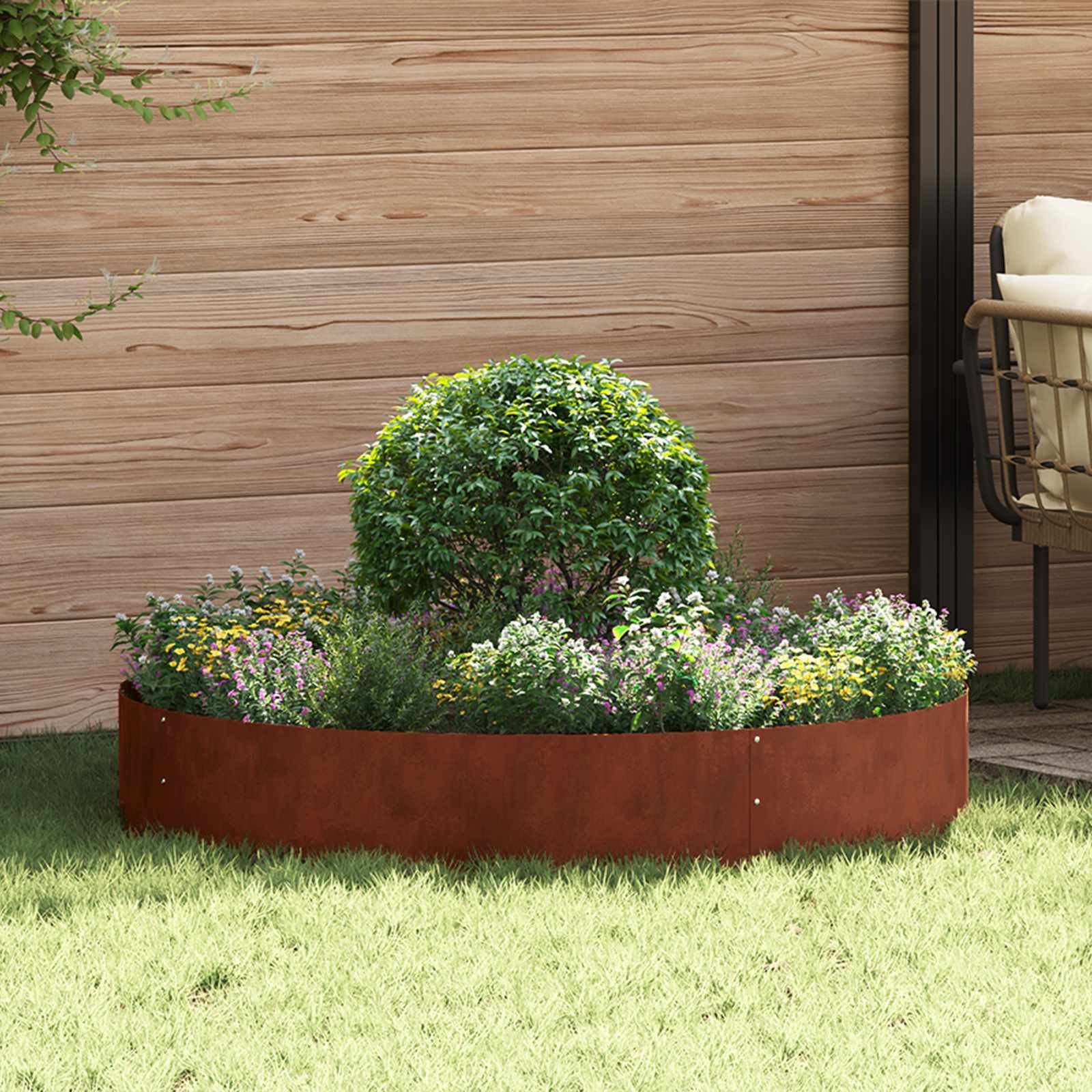 vidaXL Pflanzenring 5 Stk. Rostig 120 x 120 x 20 cm Wetterfeststahl