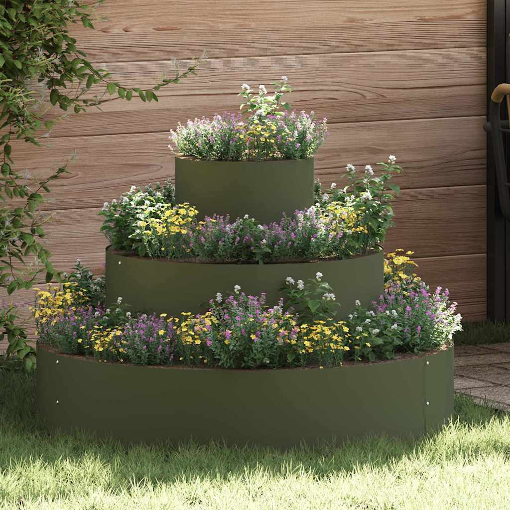 vidaXL Garten-Pflanzgefäß Olive Grün 90 x 90 x 20 cm