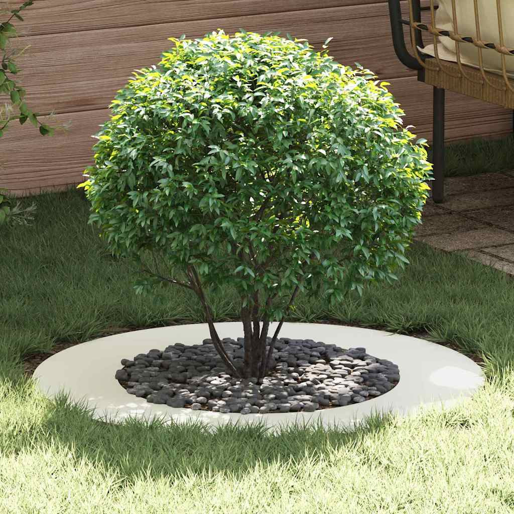 vidaXL geeignet für flache Baumringe 5 Stk. Weiß Ø50/80 cm Stahl