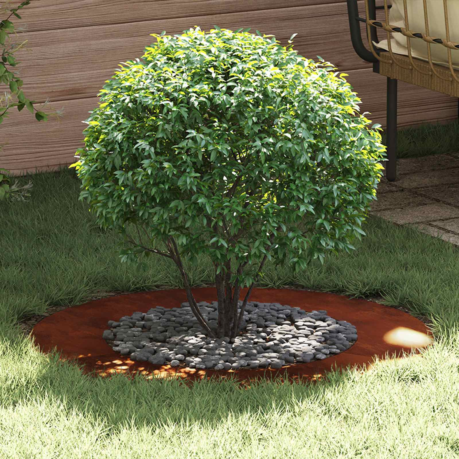 vidaXL geeignet für flache Baumringe 5 Stk. Rostig Ø50/80 cm