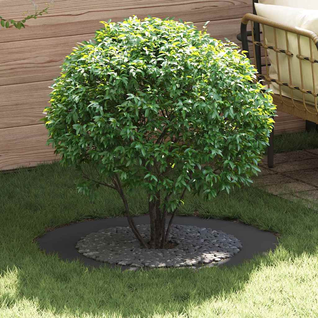 vidaXL geeignet für flache Baumringe 5 Stk. Schwarz Ø60/90 cm Stahl