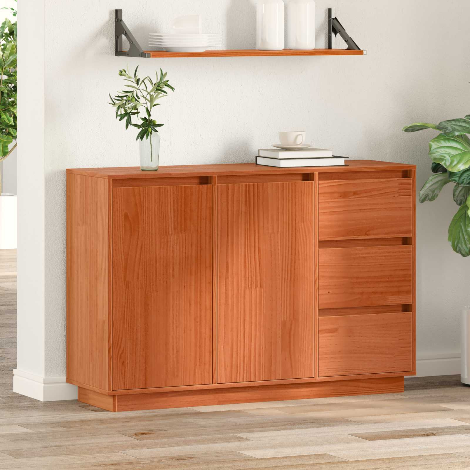 vidaXL Sideboard mit Schubladen Braun Eichen-Optik 111 x 34 x 75 cm