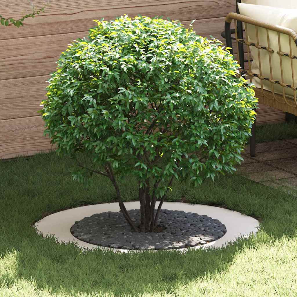 vidaXL geeignet für flachen Baumring Weiß Ø60/90 cm Stahl