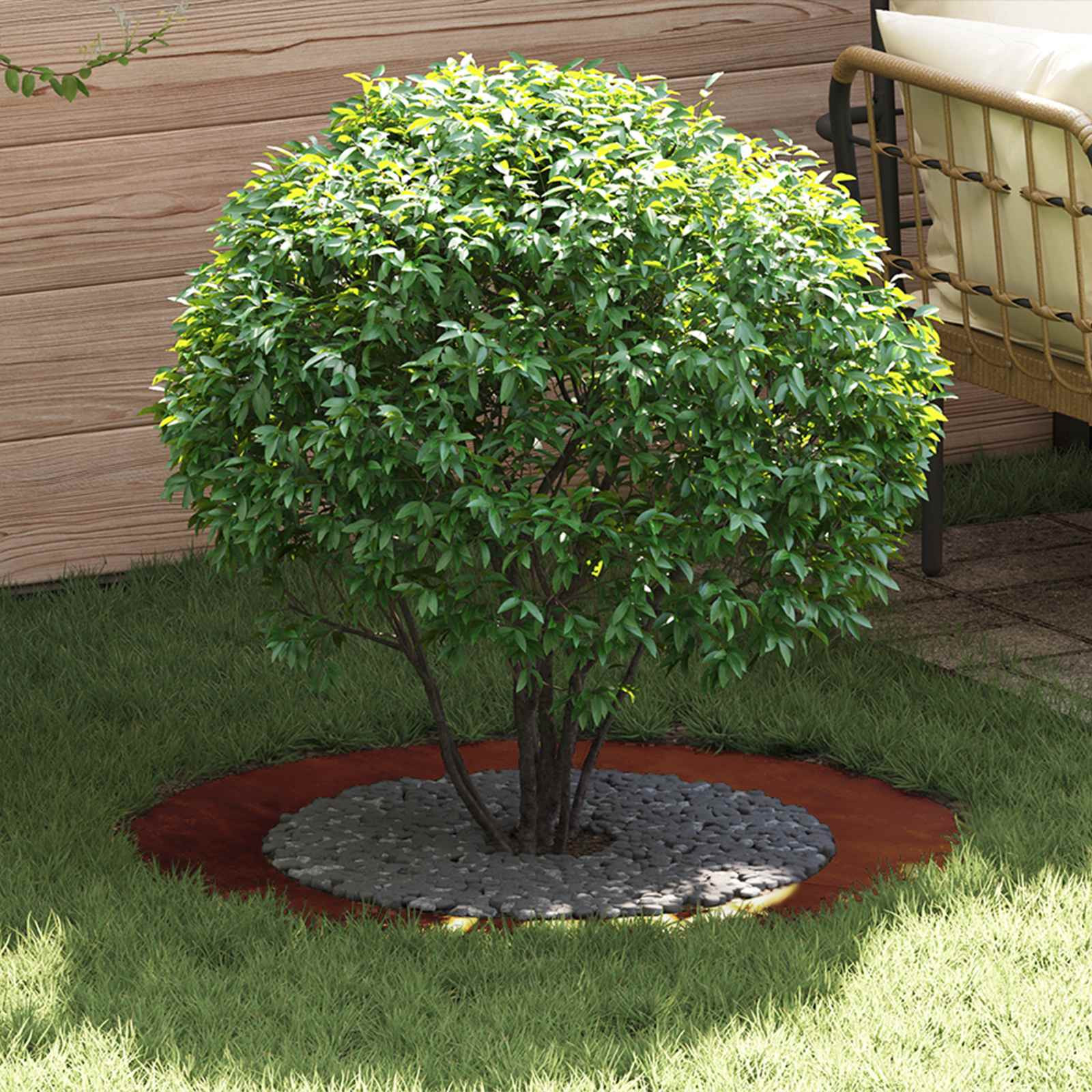 vidaXL geeignet für flachen Baumring Rostig Ø60/90 cm