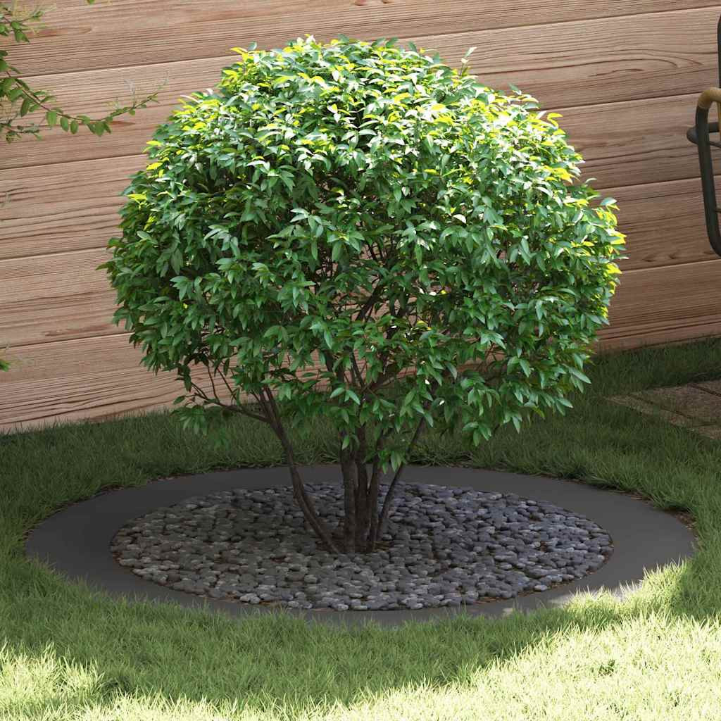 vidaXL geeignet für flache Baumringe 5 Stk. Schwarz Ø90/120 cm Stahl
