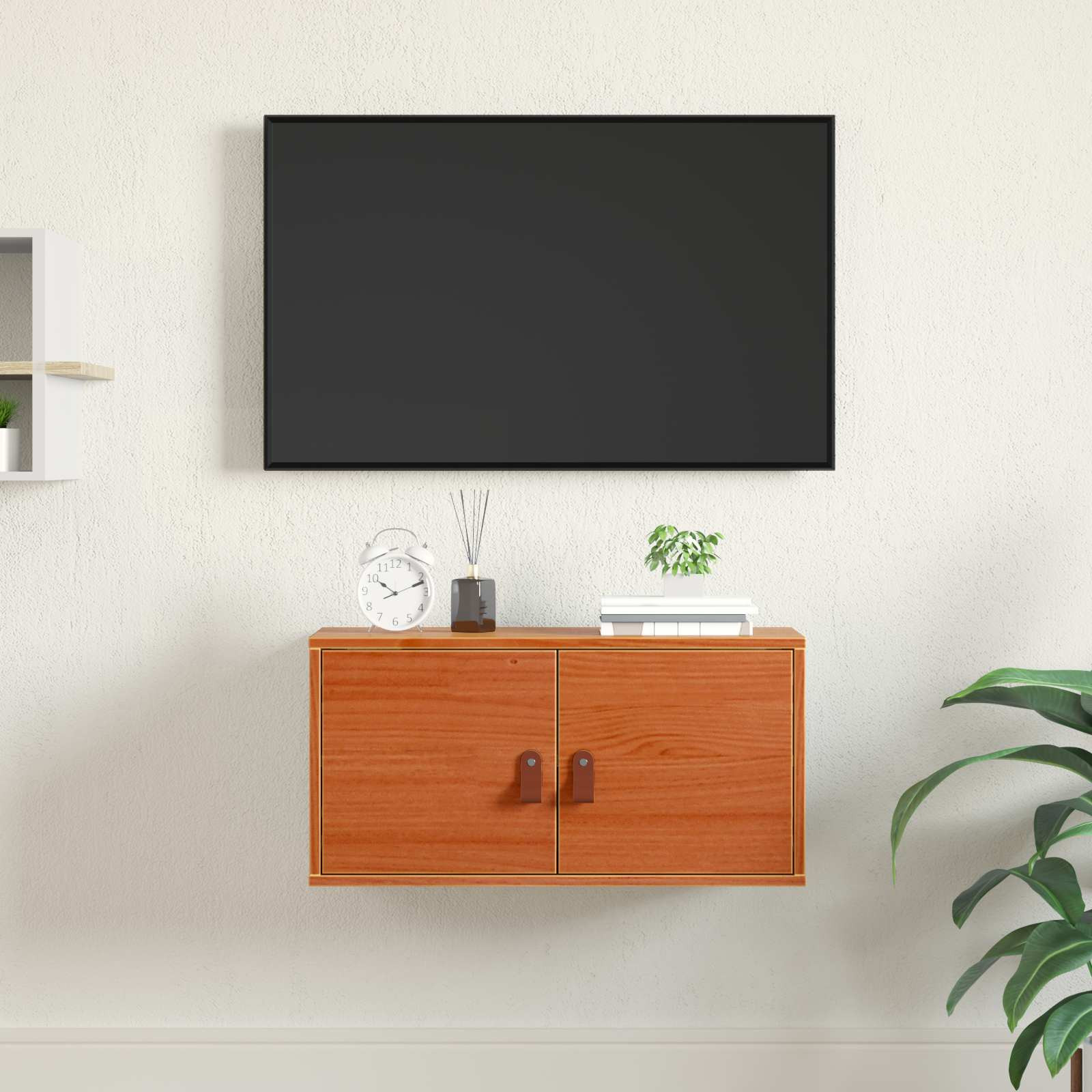 vidaXL Wandschrank Wachsbraun 60 x 30 x 30 cm Massives Kiefernholz