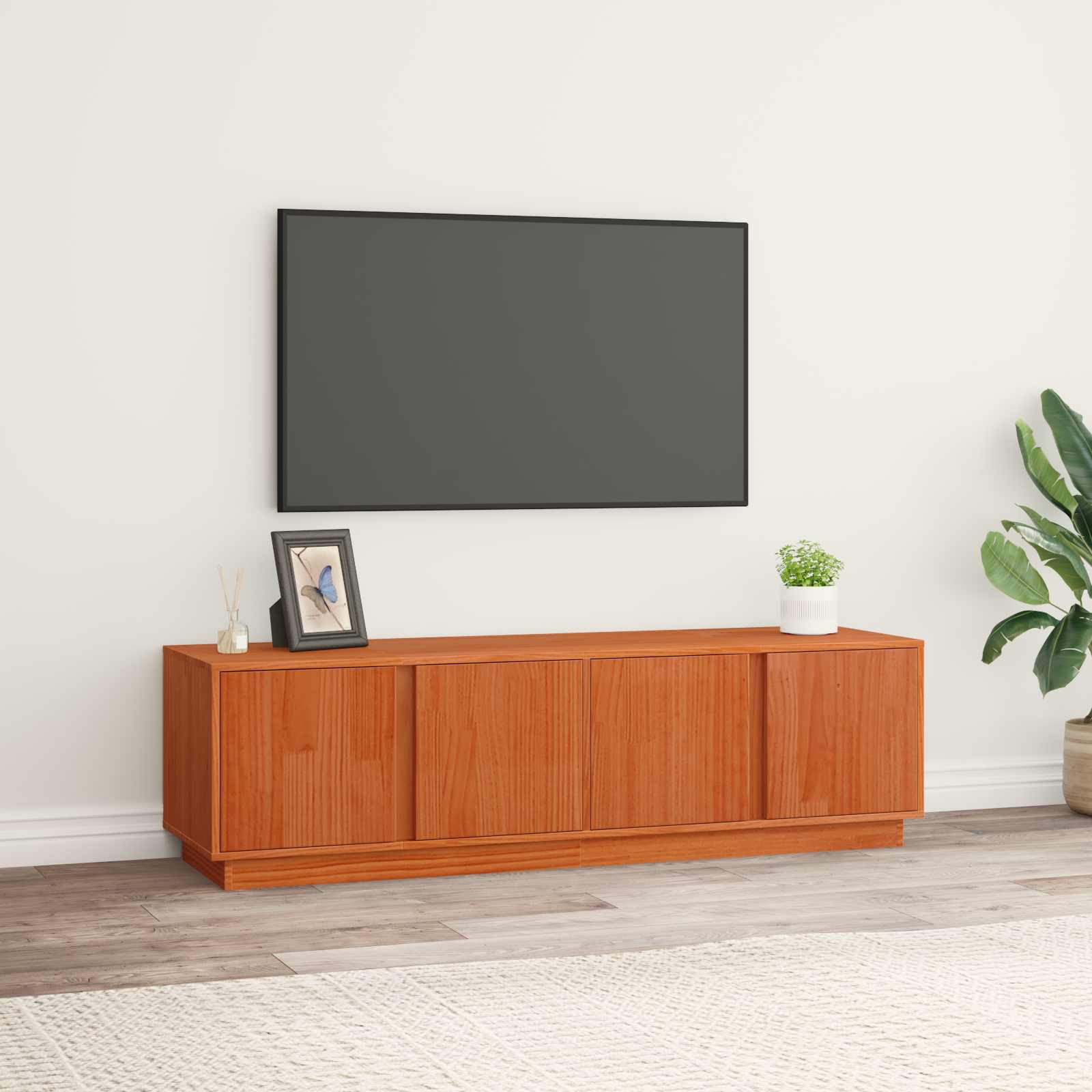 vidaXL TV-Schränk Wachsbraun 140 x 40 x 40 cm Massives Kiefernholz