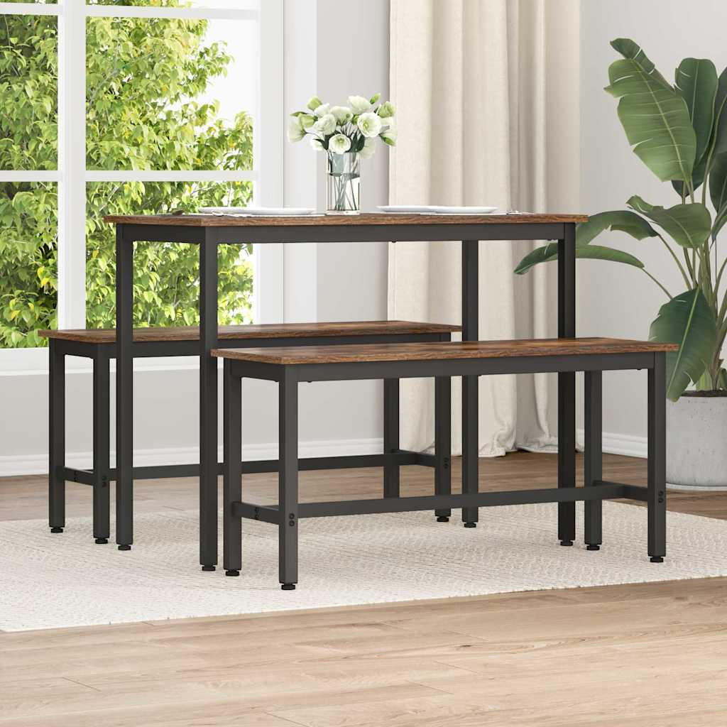 vidaXL Esstischbank Geräucherte Eiche 100 x 32,5 x 48,5 cm