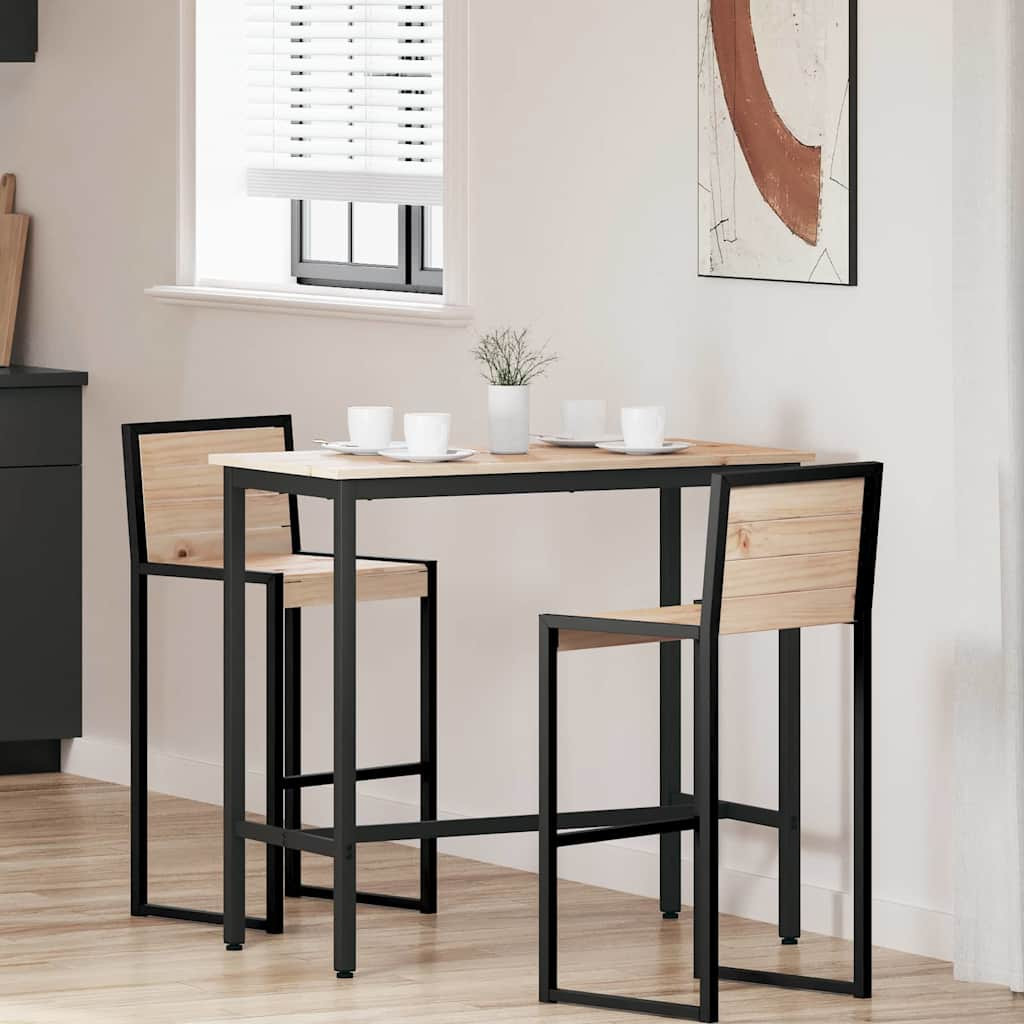 vidaXL Tisch Natur 100 x 50 x 91 cm Ingenieure Holz und Stahl