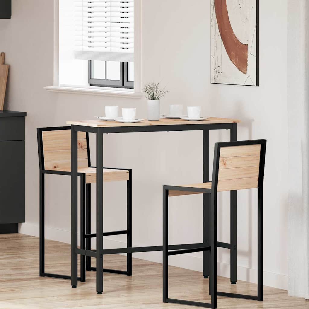 vidaXL Tisch Natur 100 x 40 x 101 cm Ingenieure Holz und Stahl