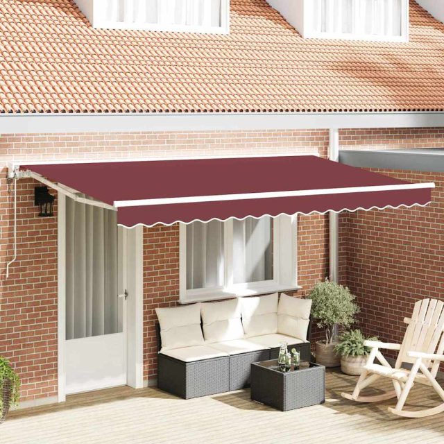 vidaXL Markisenrahmen Bordeauxrot 350 x 200 cm
