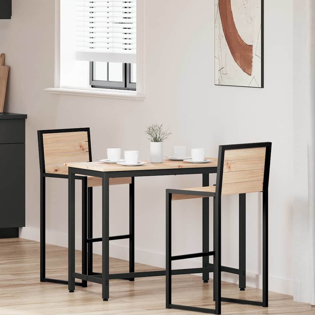 vidaXL Tisch Natur 100 x 50 x 77 cm Ingenieure Holz und Stahl