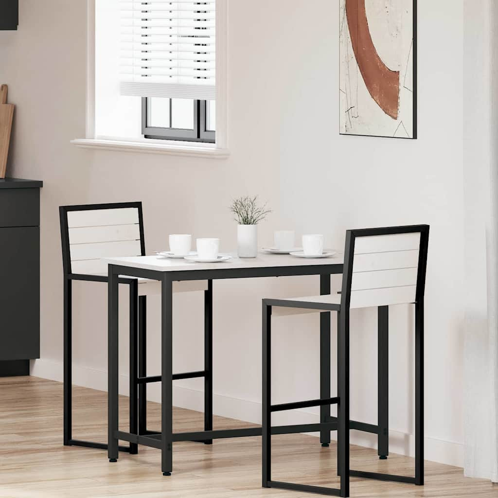 vidaXL Tisch Weiß 100 x 50 x 77 cm Ingenieure Holz und Stahl