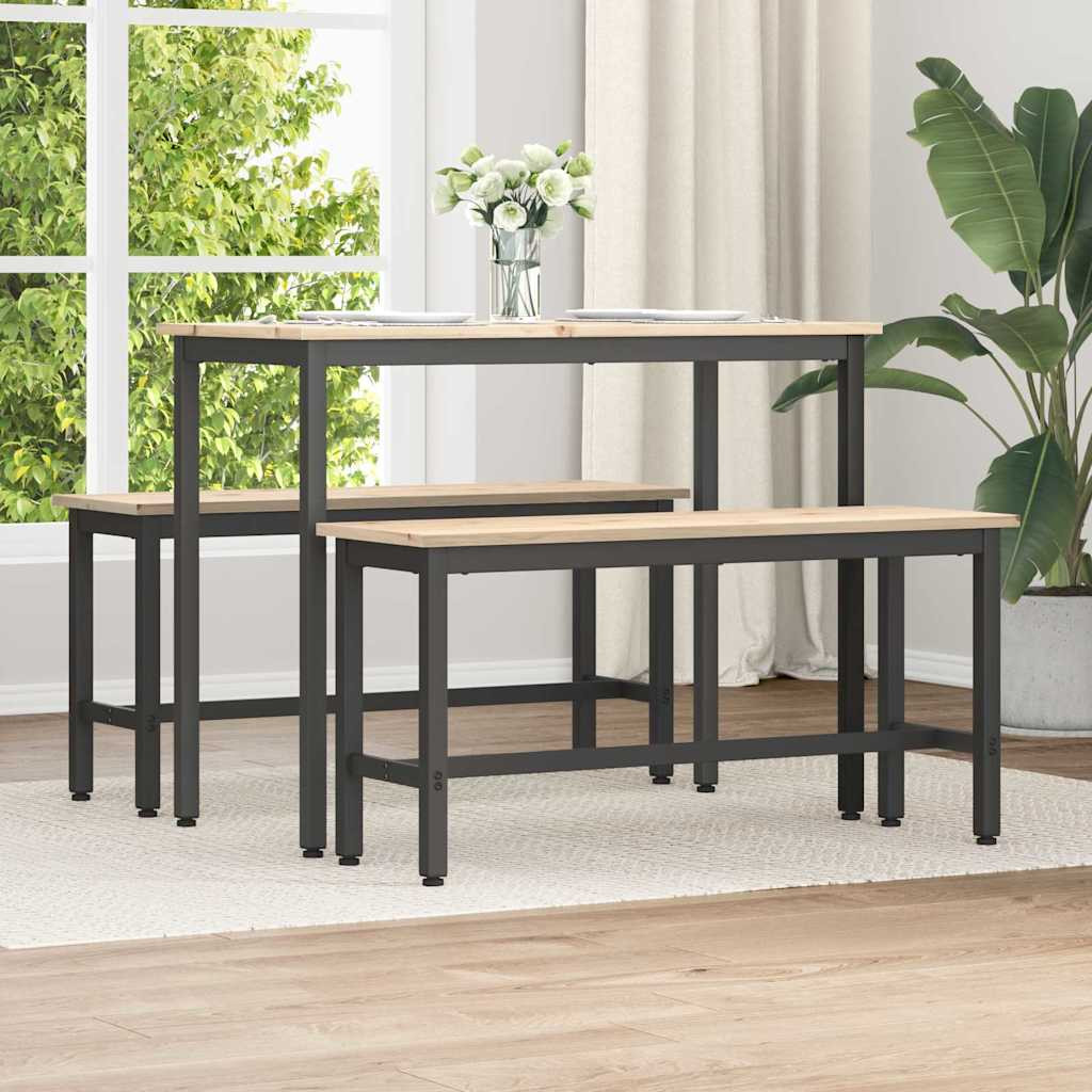 vidaXL Esstische 2 pcs Natur 100 x 32,5 x 49 cm Massives Kiefernholz