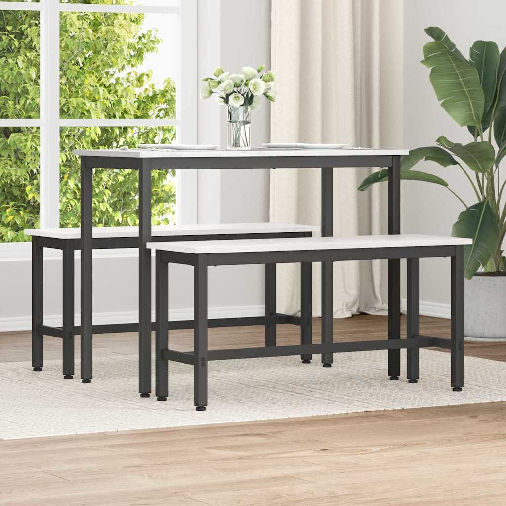 vidaXL Esstischbank Weiß 100 x 32,5 x 49 cm Massives Kiefernholz