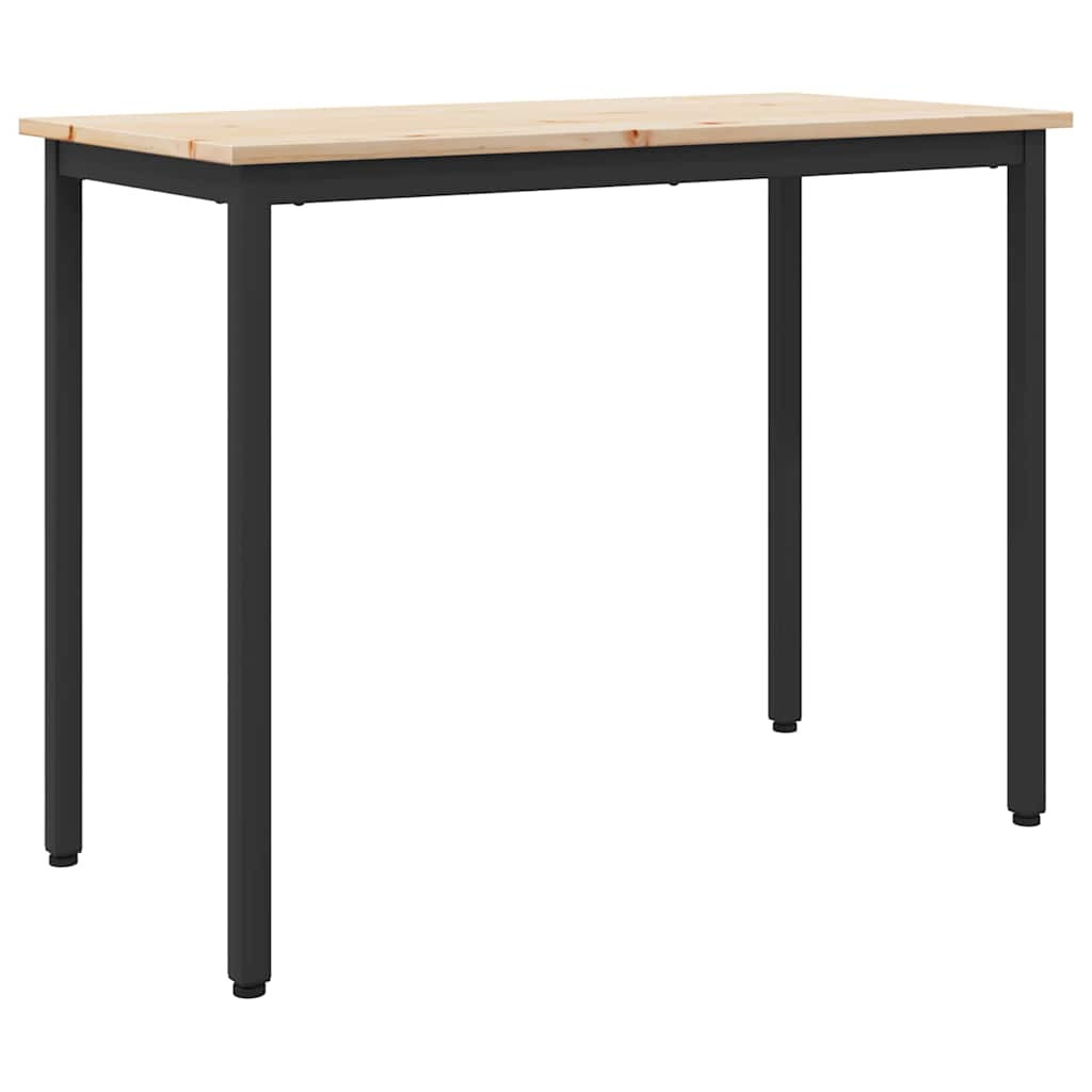 vidaXL Tisch Natur 100 x 50 x 77 cm Ingenieure Holz und Stahl