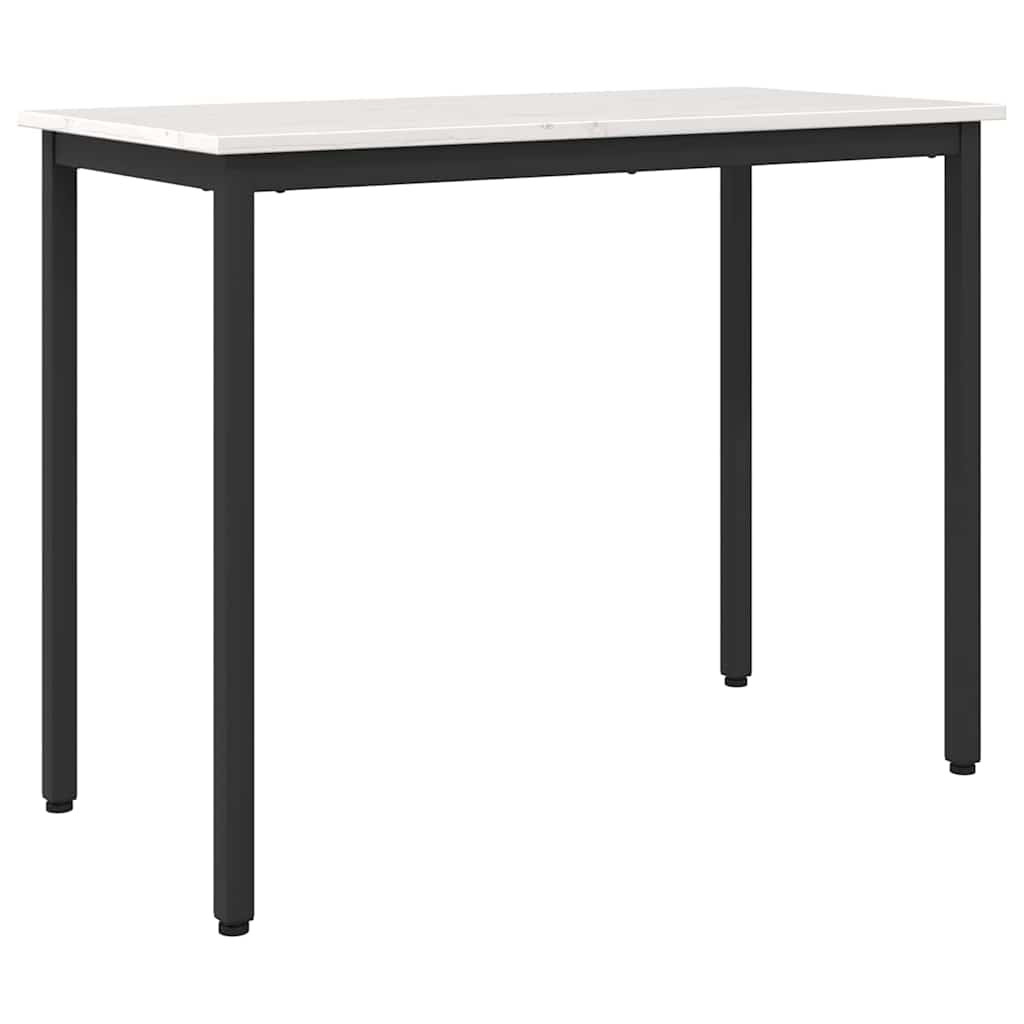 vidaXL Tisch Weiß 100 x 50 x 77 cm Ingenieure Holz und Stahl
