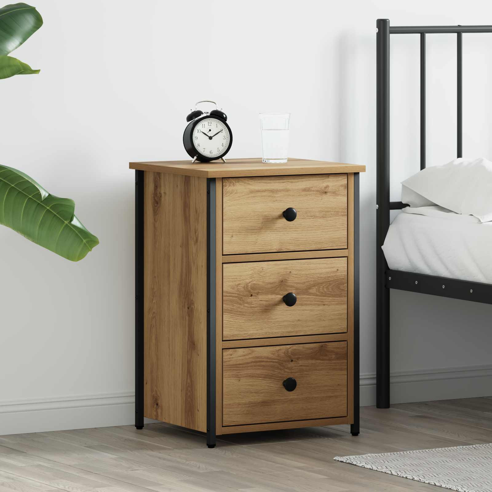 vidaXL Nachttisch Braun 40 x 36 x 60 cm Massives upgecyceltes Holz