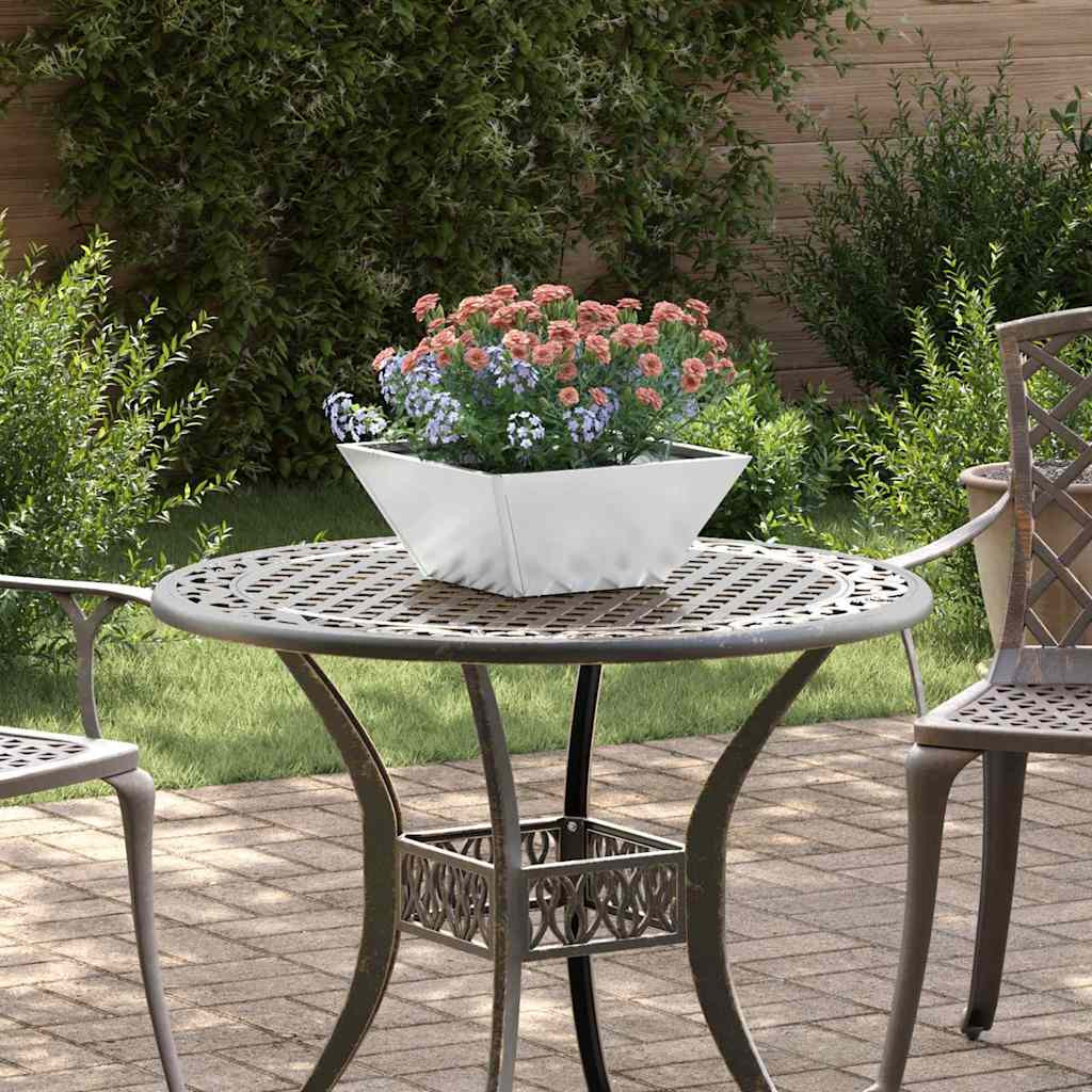 vidaXL Garten-Pflanzgefäß Silber 35 x 35 x 15 cm Verzinkter Stahl