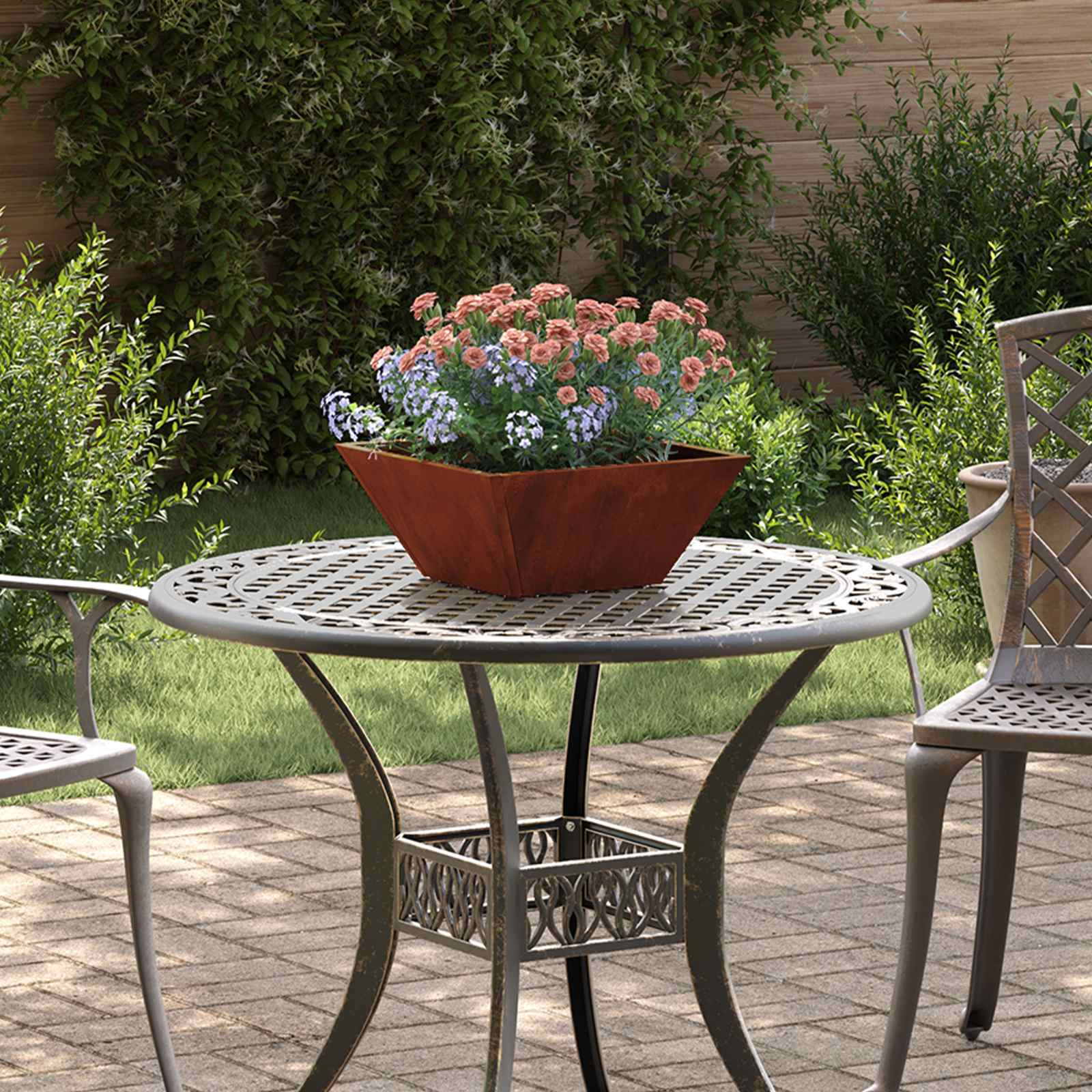 vidaXL Garten-Pflanzgefäß 5 Stk. Rostig 35 x 35 x 15 cm