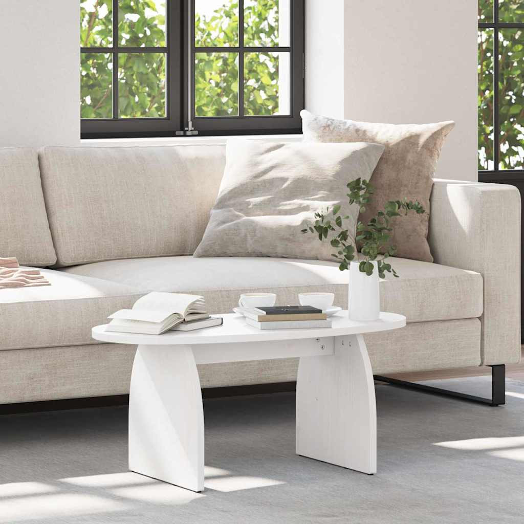 vidaXL Couchtisch Weiß 80 x 40 x 35 cm Massives Kiefernholz