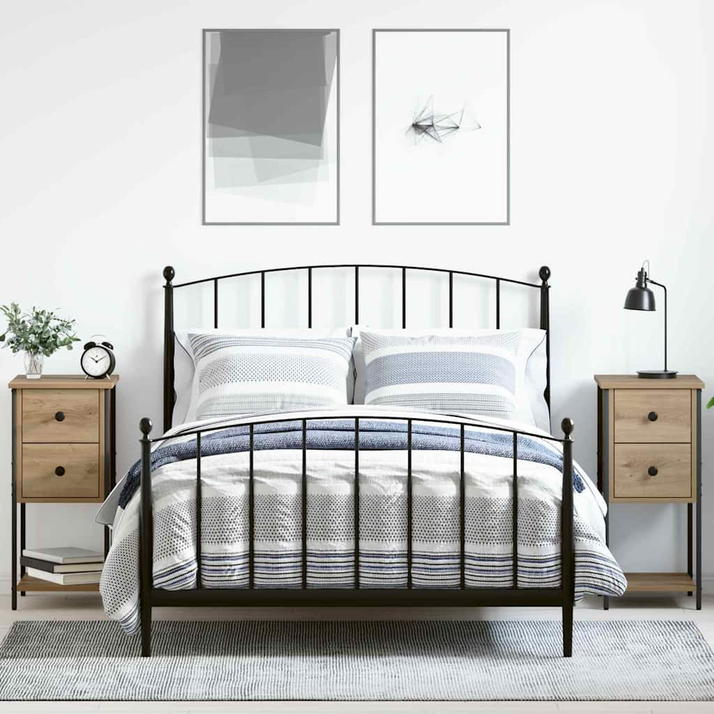 vidaXL Nachttisch 2 Stk. Artisan-Eiche 32 x 42 x 70 cm Holzwerkstoff
