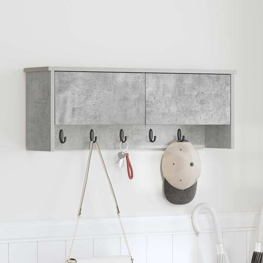 vidaXL Wandmontierter nachttisch mit Regal Beton Grau 80 x 20 x 30 cm