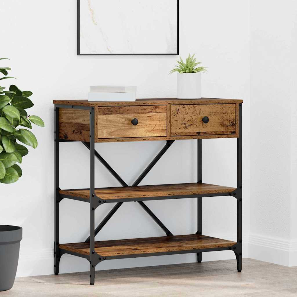 vidaXL Konsolentisch mit Schubladen Braun 75 x 34,5 x 75 cm Holz