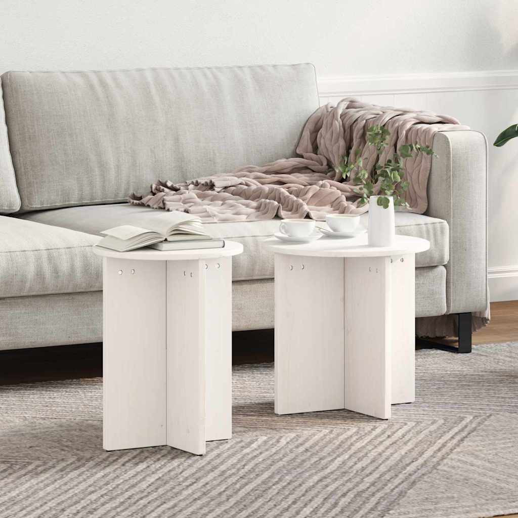 vidaXL Couchtisch 2 pcs Weiß