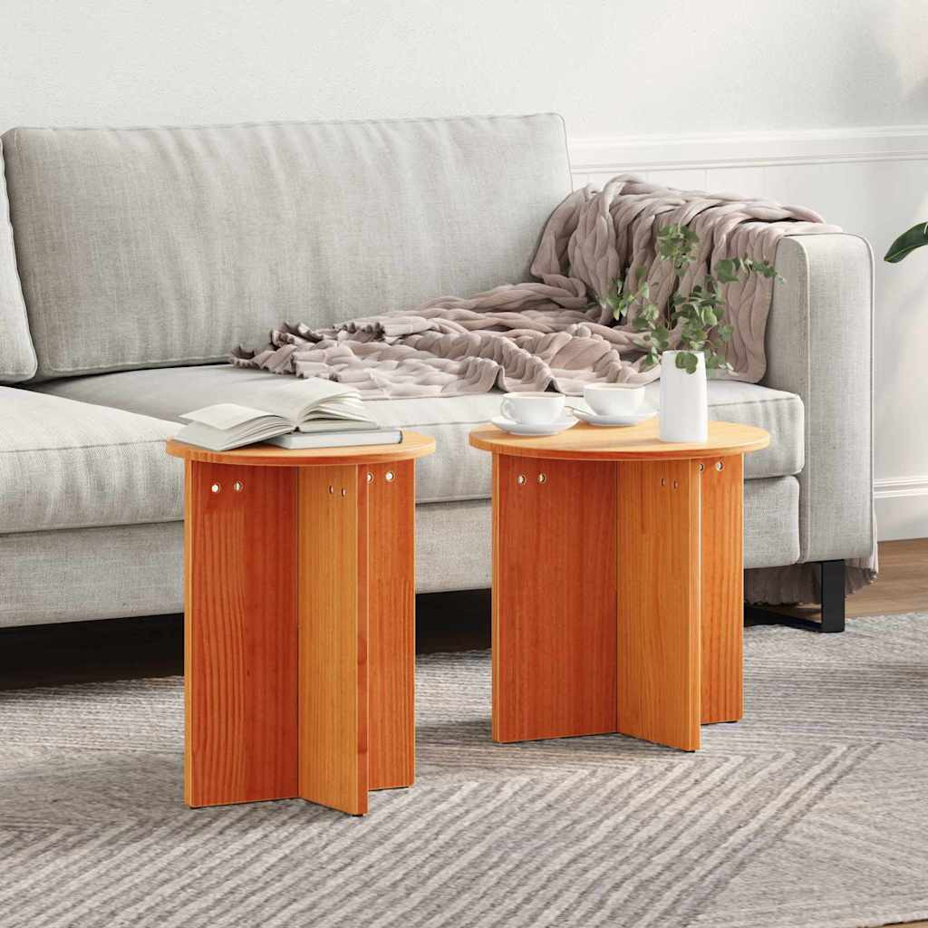 vidaXL Couchtisch 2 pcs Wachsbraun