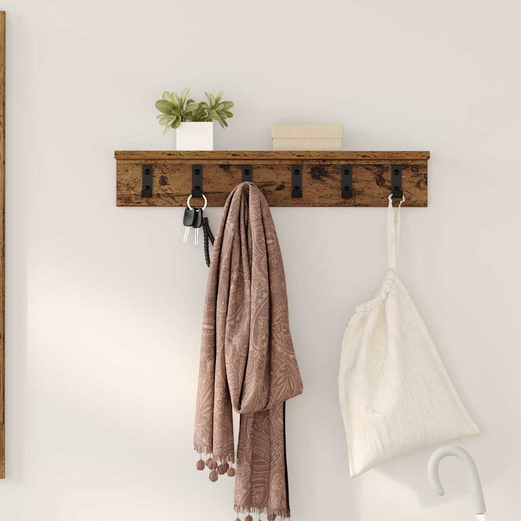 vidaXL Wandmontierter nachttisch Altholz 60 x 10.5 x 10.5 cm