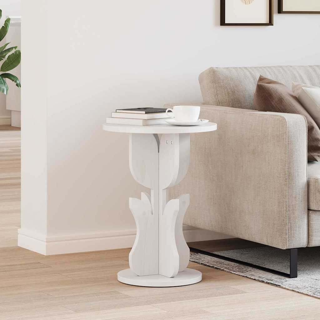 vidaXL Couchtisch Weiß 39,5 x 39,5 x 53,5 cm Massivholz Kiefer