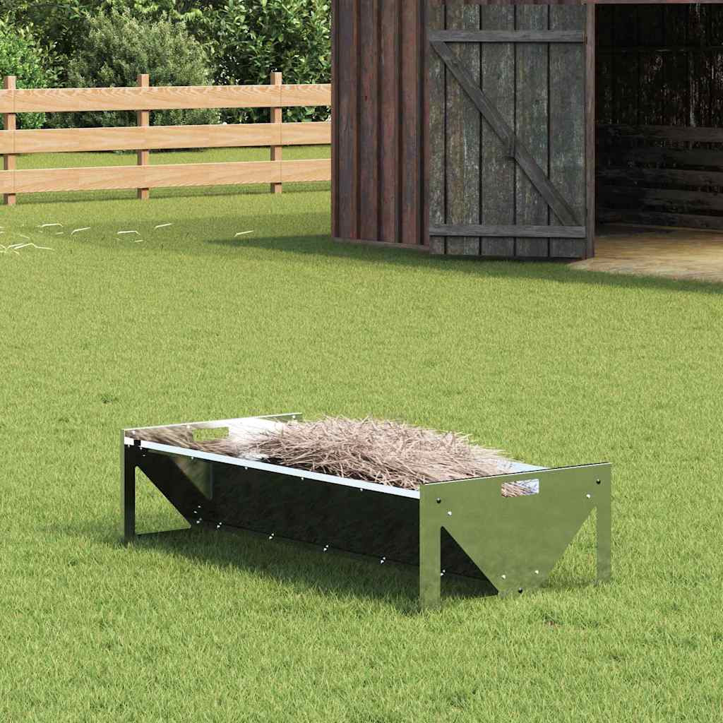 vidaXL Futtertröge für Nutztiere Silber 108 x 50 x 28 cm