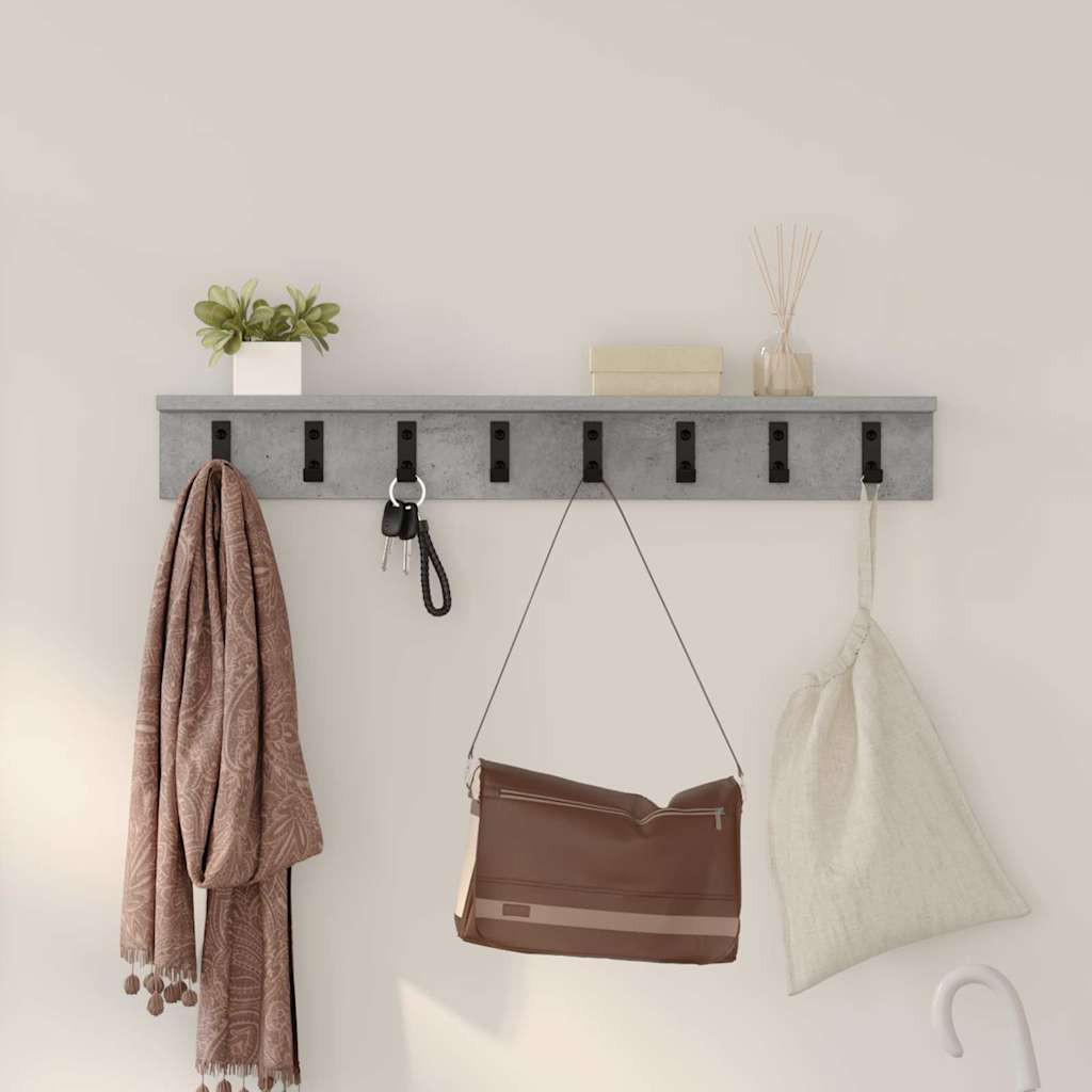 vidaXL Wandmontierter nachttisch Beton Grau 80 x 10,5 x 10,5 cm