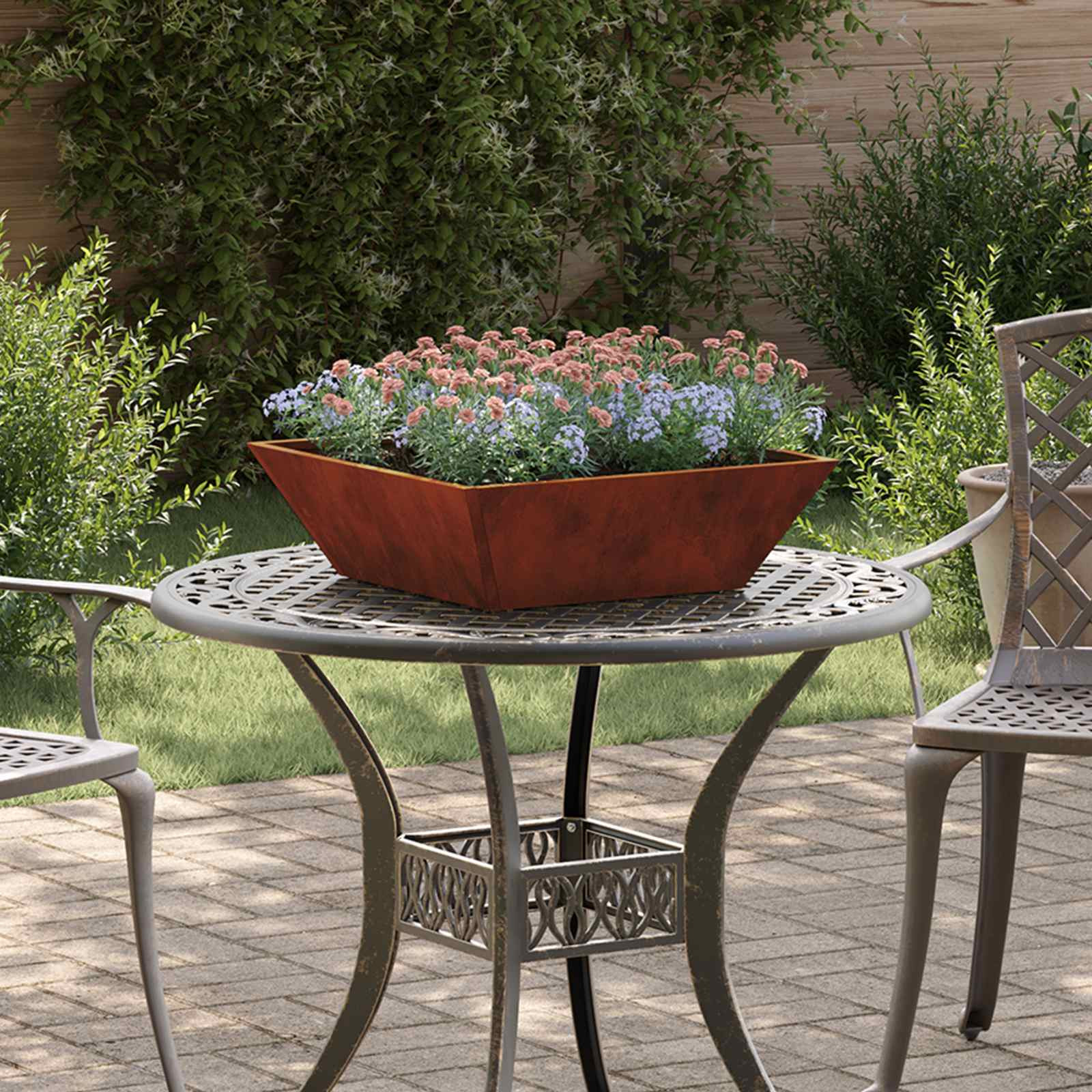 vidaXL Garten-Pflanzgefäß 5 Stk. Rostig 50 x 50 x 15 cm