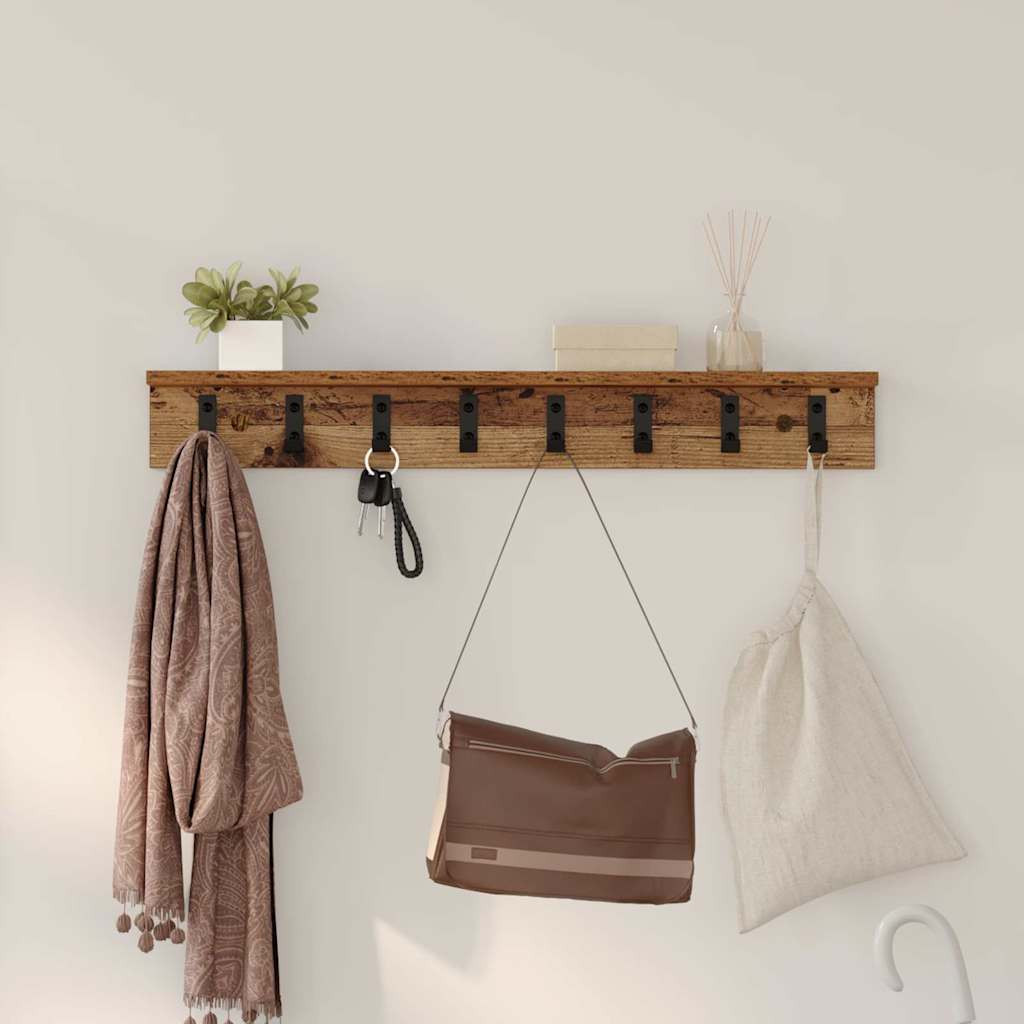 vidaXL Wandmontierter nachttisch Altholz 80 x 10,5 x 10,5 cm