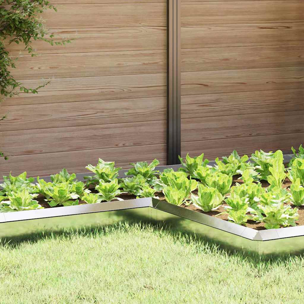 vidaXL Schneckenzaun 4 pcs 10 x 10 x 25 cm Edelstahl Silber