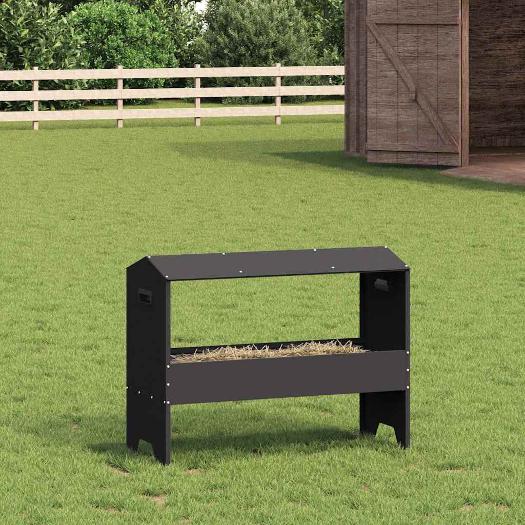 vidaXL Futtertröge für Nutztiere Schwarz 79 x 35 x 62 cm