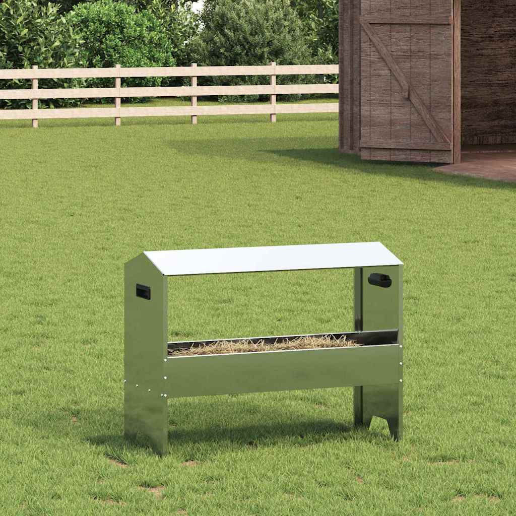 vidaXL Futtertröge für Nutztiere Silber 79 x 35 x 62 cm