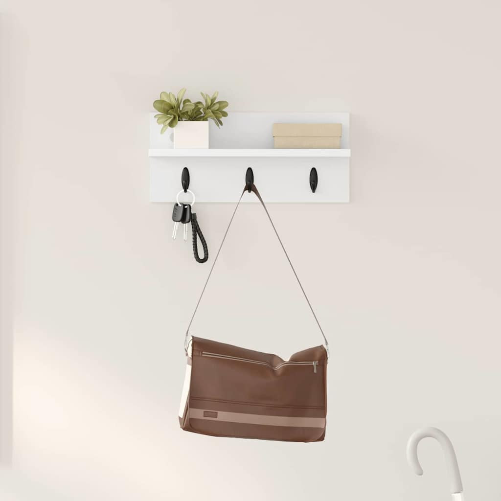 vidaXL Wandmontierter nachttisch Weiß 40 x 10,5 x 18 cm Holzwerkstoff