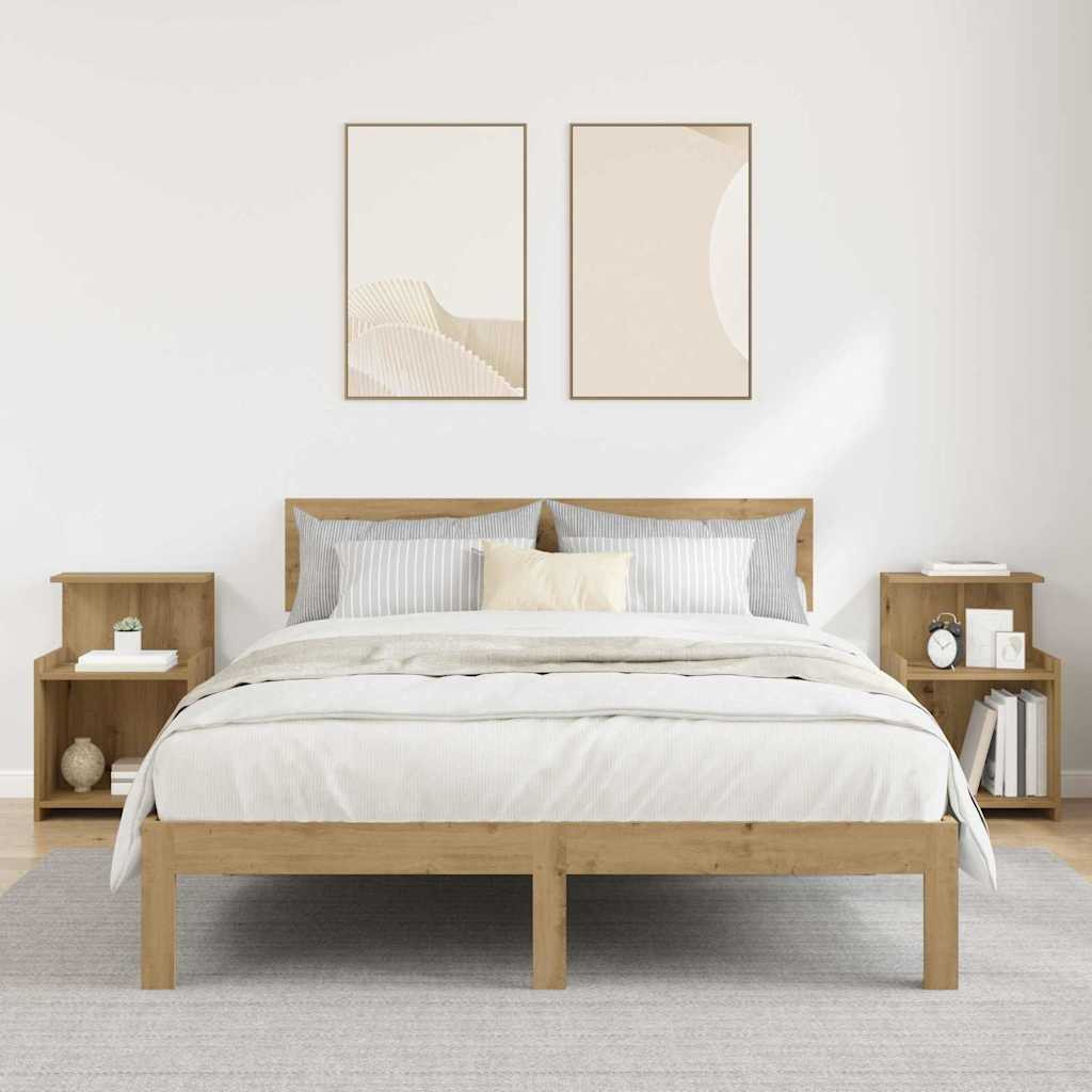 vidaXL Nachttisch 2 Stk. Artisan-Eiche 40 x 35 x 60 cm Holzwerkstoff