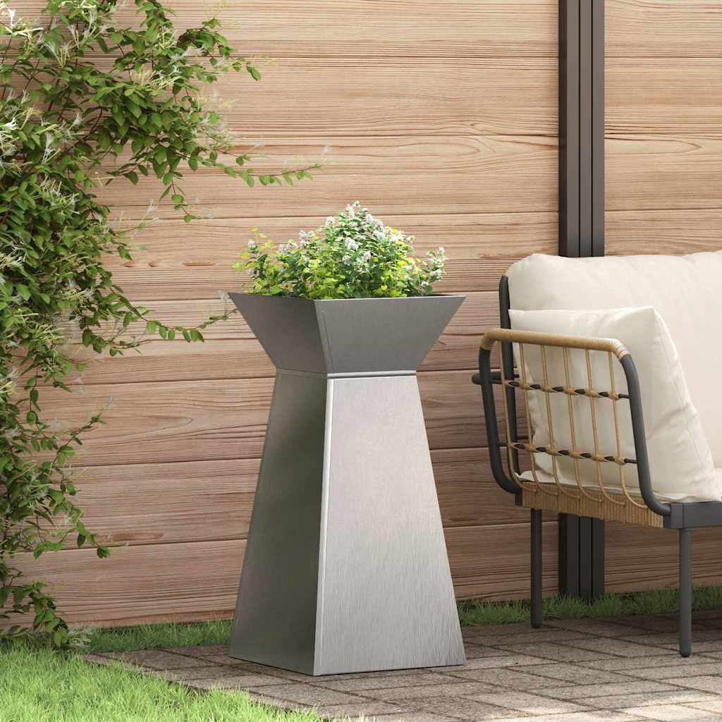 vidaXL Säulen Pflanzer 2 Stk. Silber 35 x 35 x 73 cm