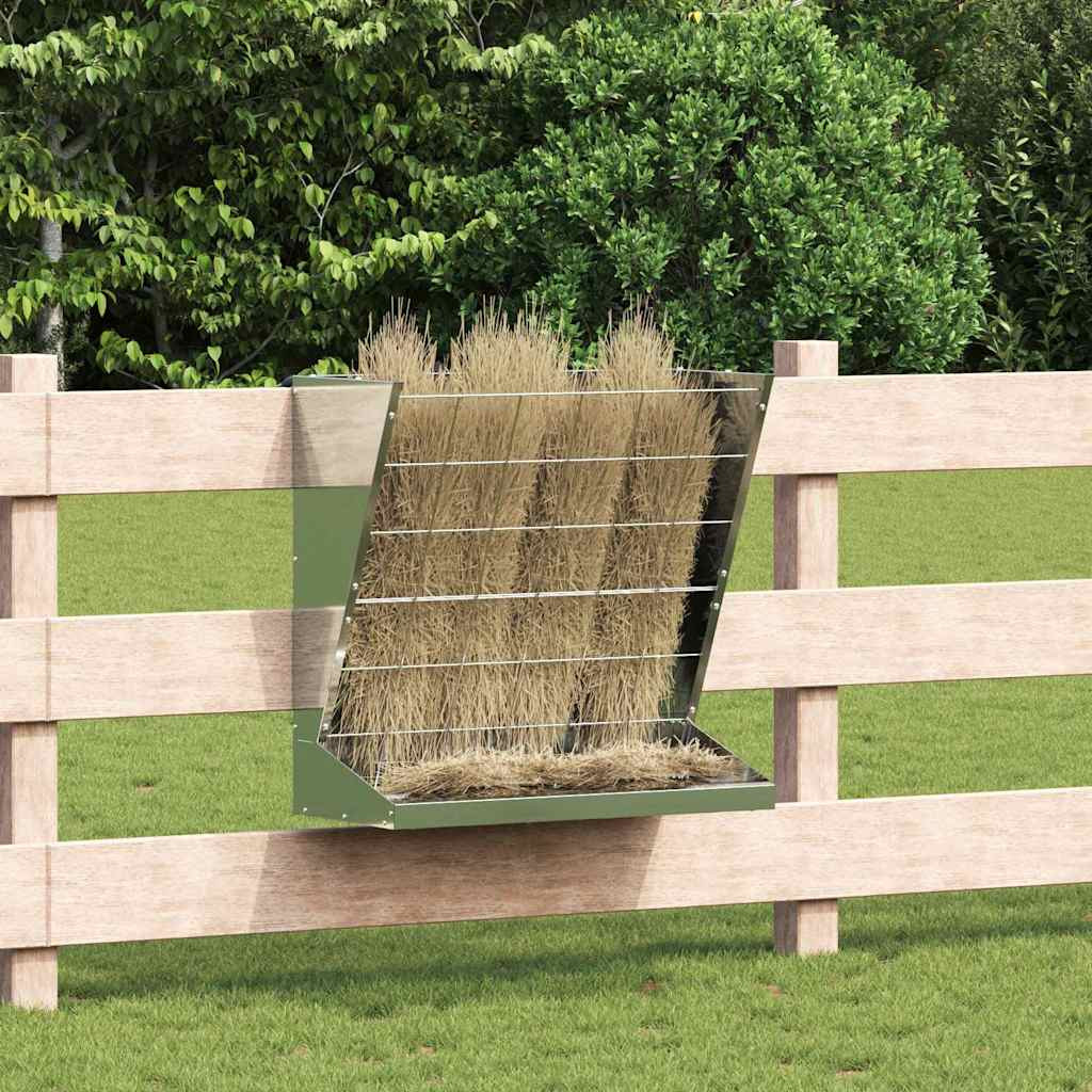 vidaXL Heu Futterspender Silber 71 x 33 x 70 cm Verzinkter Stahl