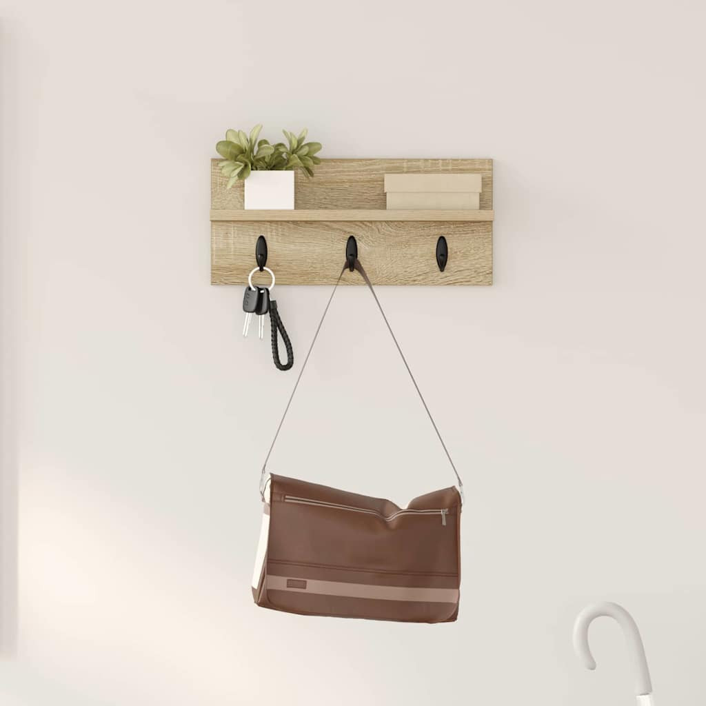 vidaXL Wandmontierter nachttisch Sonoma-Eiche 40 x 10,5 x 18 cm