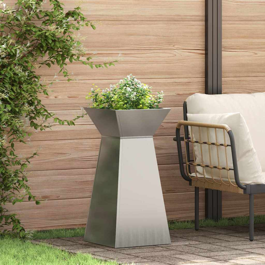 vidaXL Säulen Pflanzer 2 Stk. Silber 35 x 35 x 73 cm