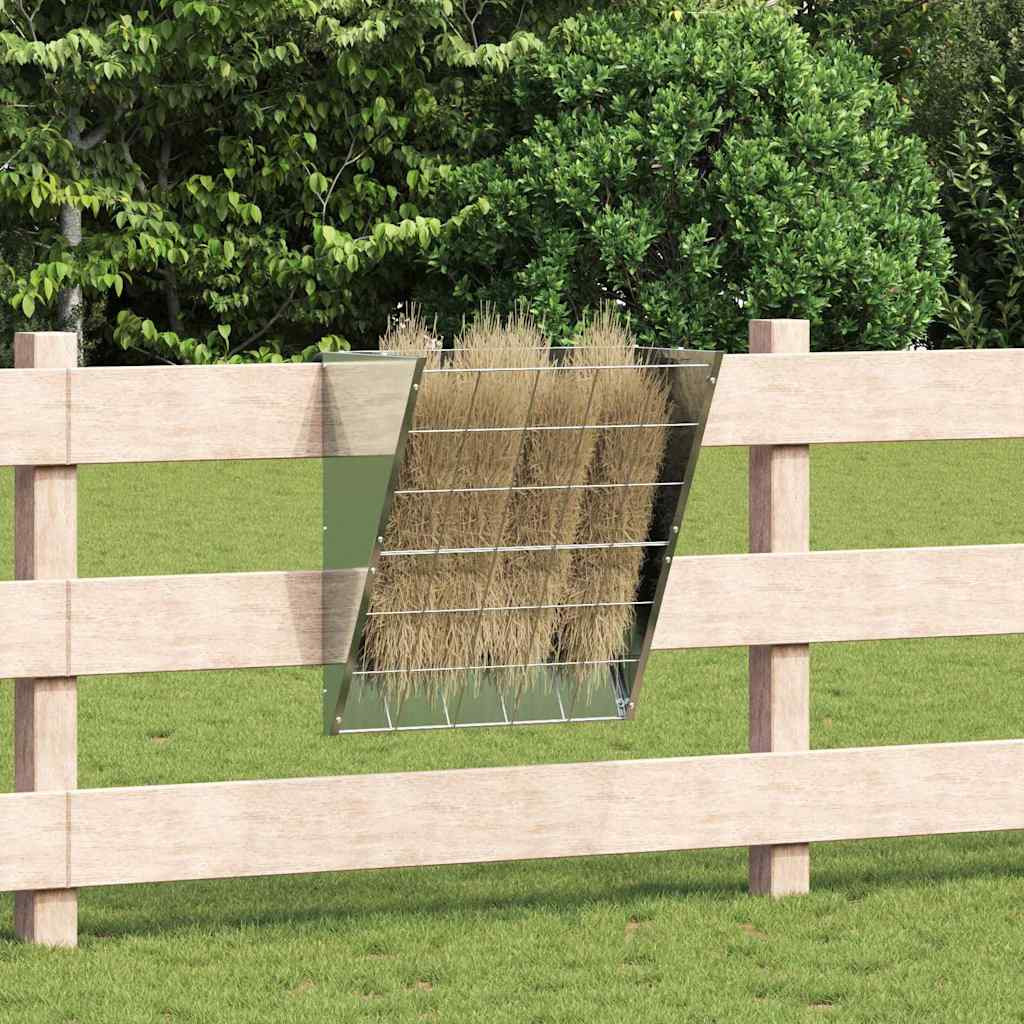 vidaXL Hängender Heufutterspender Silber 61 x 33 x 66 cm
