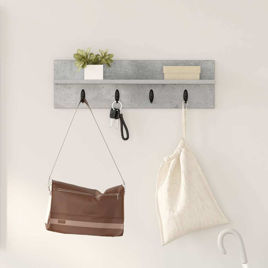vidaXL Wandmontierter nachttisch Beton Grau 60 x 10,5 x 18 cm