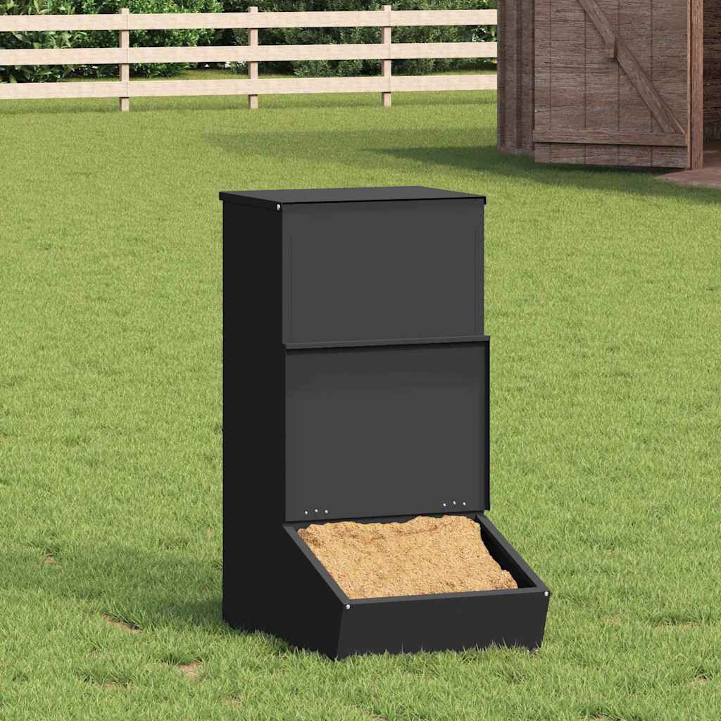 vidaXL Schweinfutterspender Schwarz 55 x 38 x 76 cm