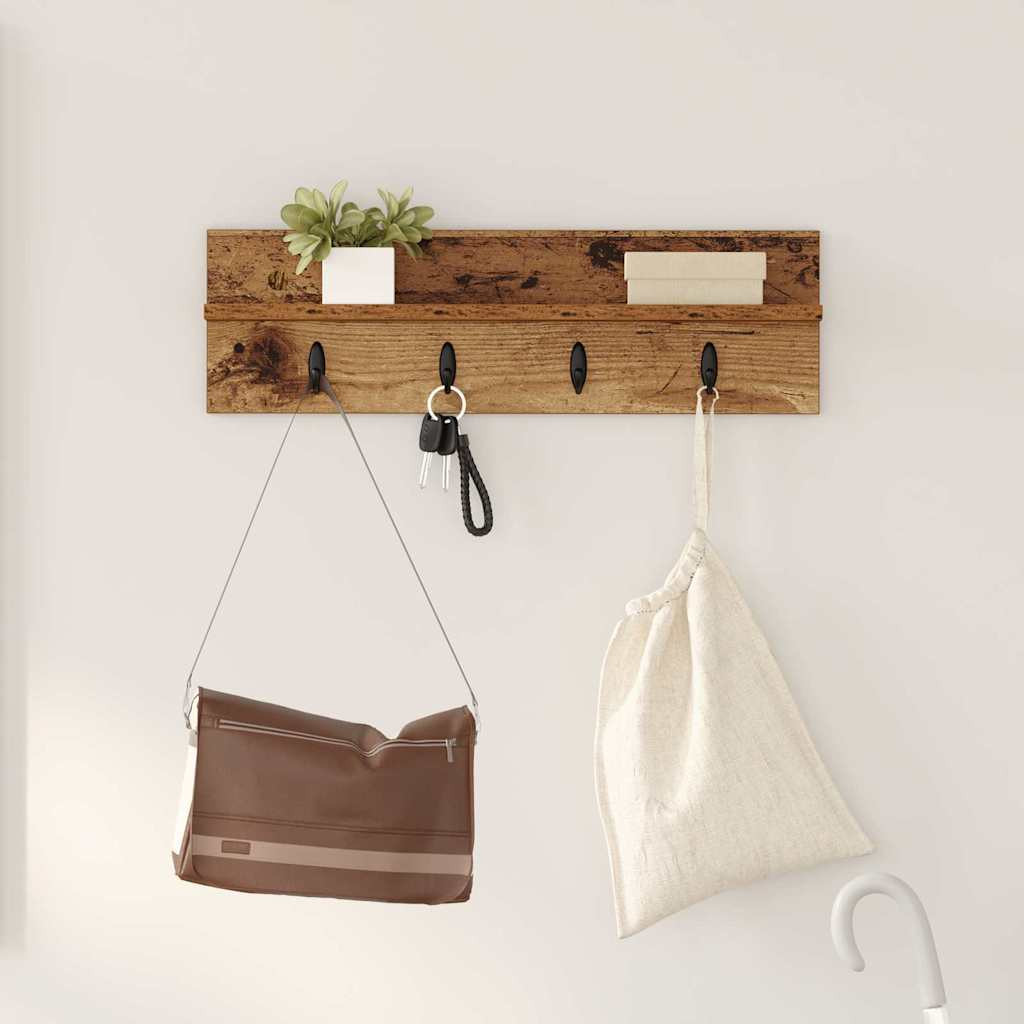 vidaXL Wandmontierter nachttisch Altholz 60 x 10,5 x 18 cm